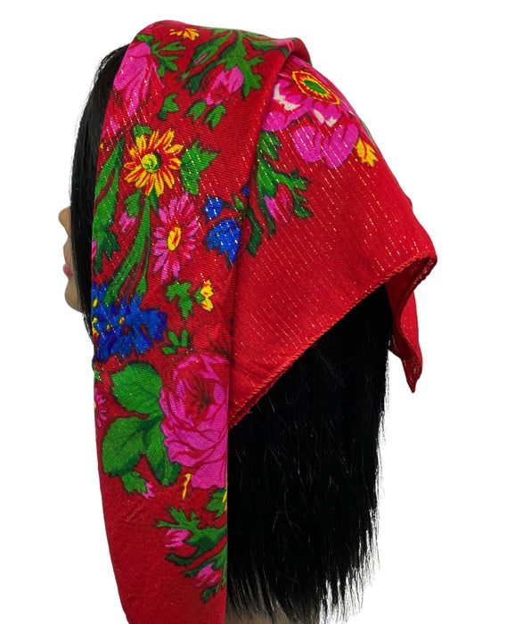 Traditional Scarves | Rose Garden | Red
