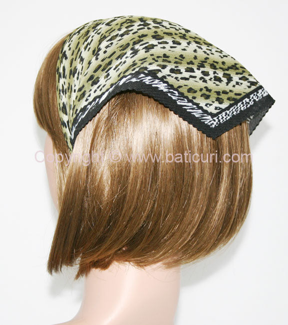 116-93 Pleated Italian | Leopard | Green with Zebra Border