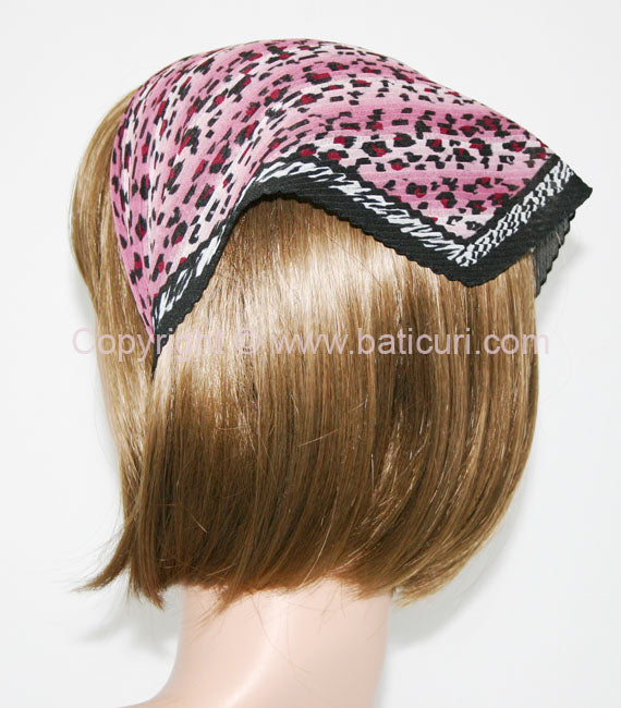 116-90 Pleated Italian | Leopard |  Pink with Zebra Border