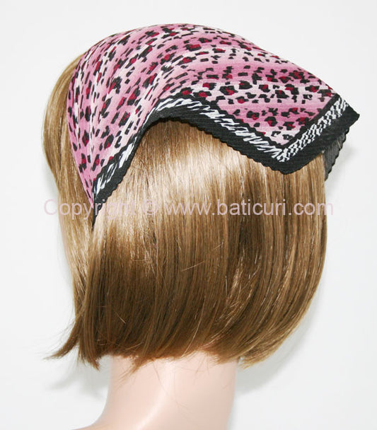 116-90 Pleated Italian | Leopard |  Pink with Zebra Border