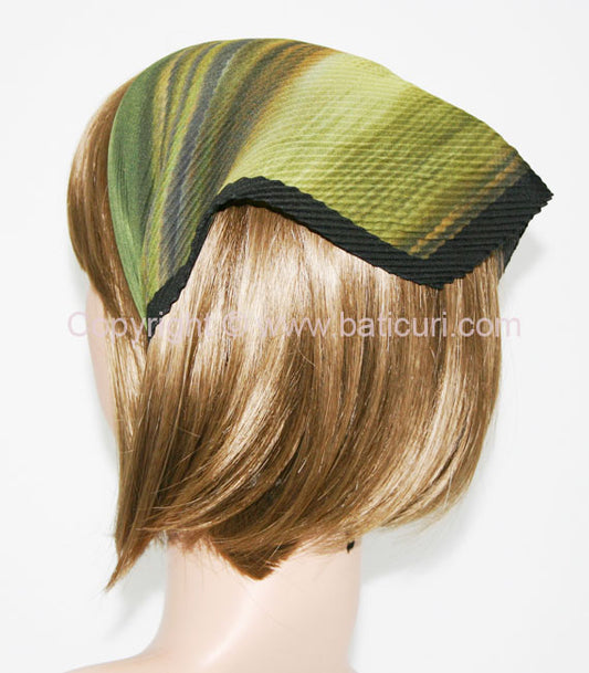 115-89 | Italian Pleated | Striped Ombre with border | Green