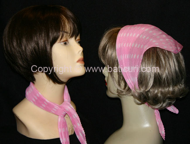 Polyester Pleated | Polka Dots | Pink