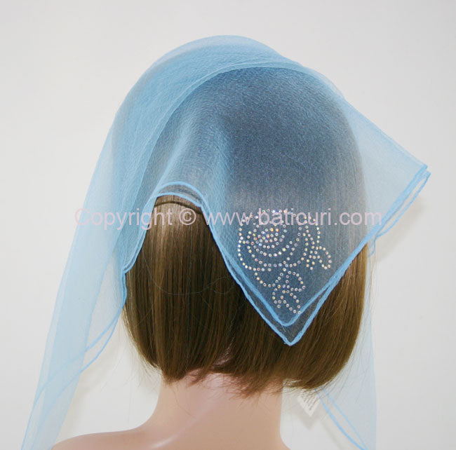 Small Square (S) | Rhinestone Rose | Light Blue/Silver