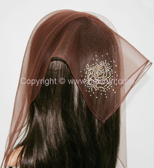 Square Solid | Rhinestone | Blooming Rose | Brown