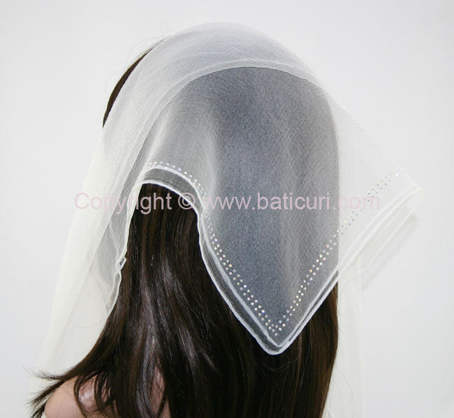 "SQ Rhinestone Double Line" White