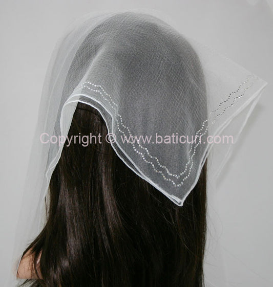 Square Solid | Rhinestone | Double Zig-Zag | White