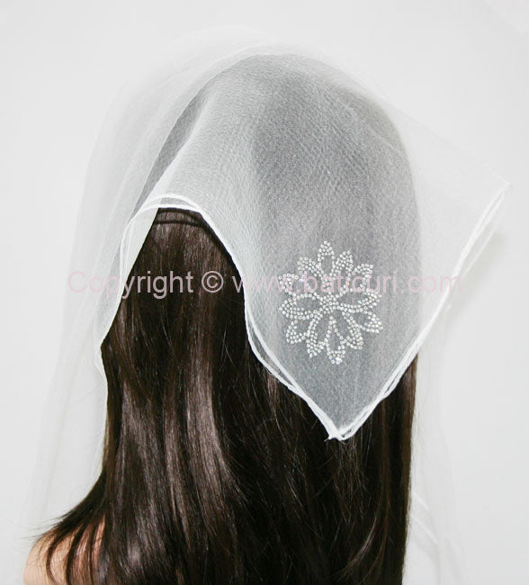 Square Solid | Rhinestone |  Dahlia | White