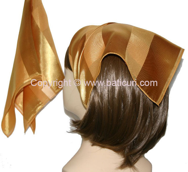 Polyester Square | Satin striped | Golden Mustard